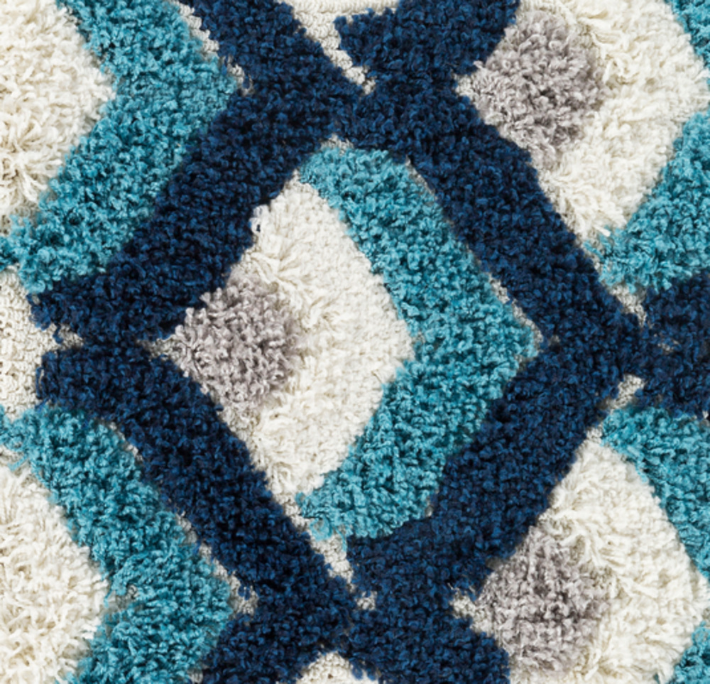 CLG2303-1616 18 in. Cut & Loop Shag Machine Made Sample Area Rug - Multicolor