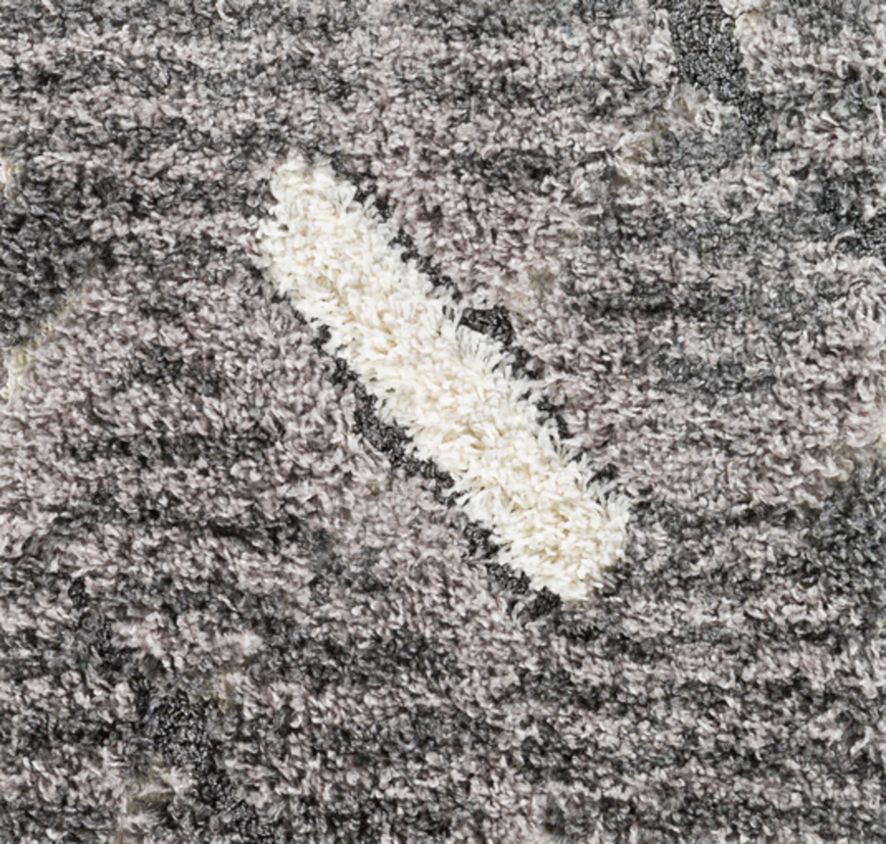 CLG2310-1616 18 in. Cut & Loop Shag Sample Area Rug - Medium Gray, Charcoal & Cream