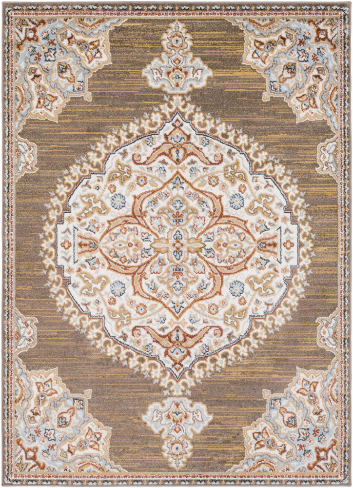OUS2302-1616 18 in. Oushak Traditional Machine Made Sample Area Rug - Multicolor