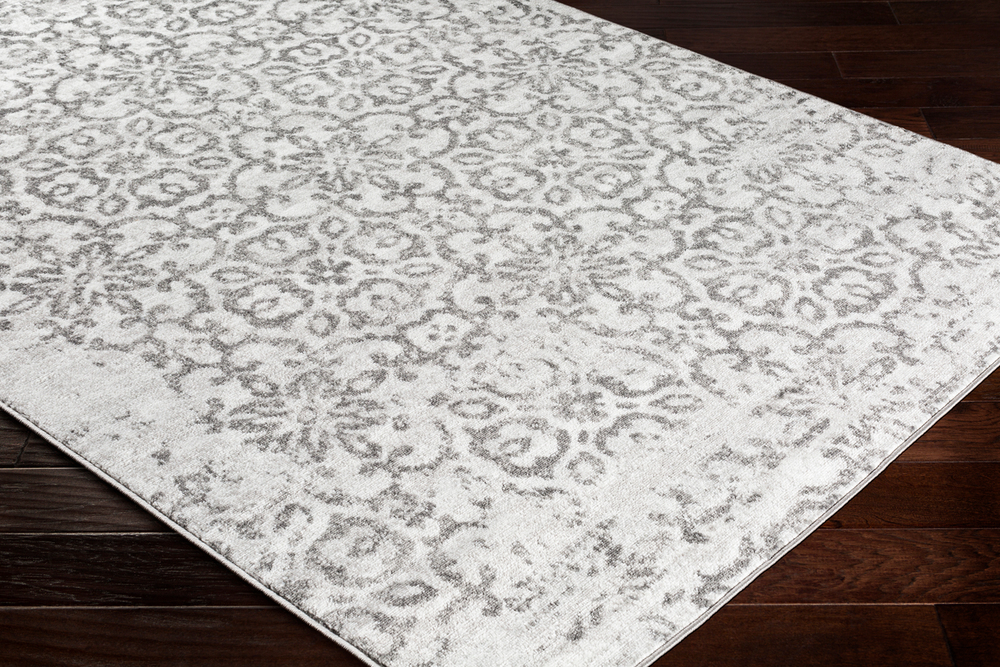 MNC2306-1616 18 in. Monte Carlo Transitional Sample Area Rug - Charcoal, Light Gray & White