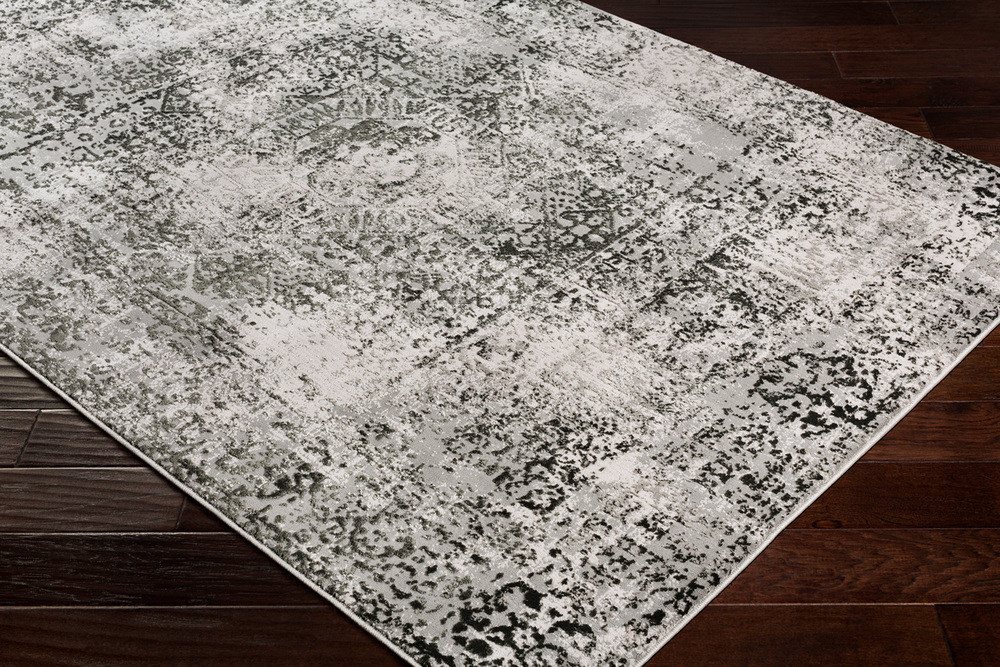 HIM2306-1616 18 in. Himalayan Updated Traditional Sample Area Rug - Lavender, Medium Gray & Black