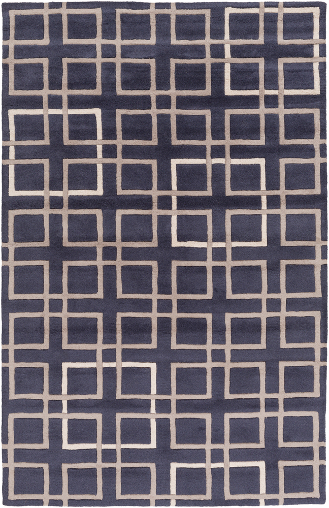 ART237-1616 18 in. Artist Studio Modern Sample Area Rug - Navy, Camel & Cream
