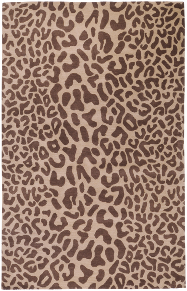 ATH5000-1616 18 in. Athena Leather & Fur Sample Area Rug - Dark Brown, Camel