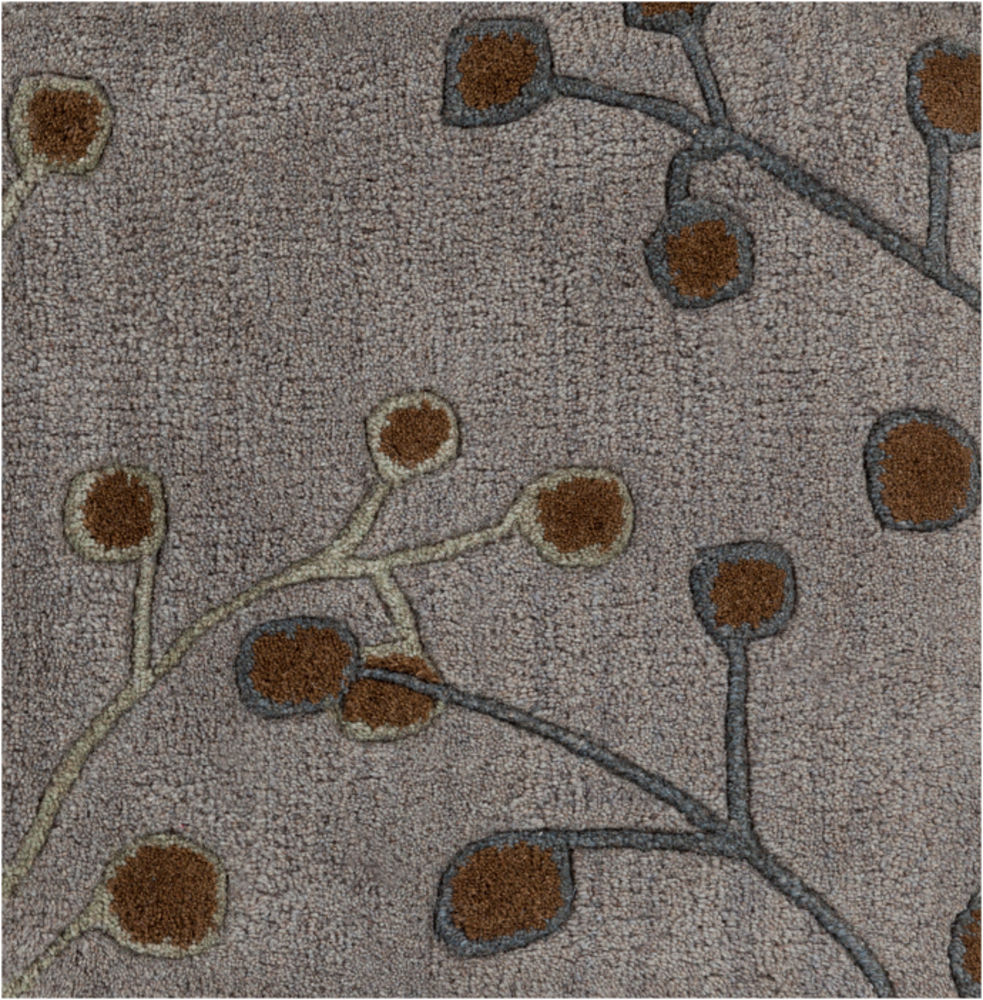 ATH5055-1616 18 in. Athena Transitional Sample Area Rug - Medium Gray, Dark Brown