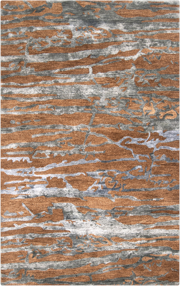BAN3300-1616 18 in. Banshee Modern Sample Area Rug - Dark Brown, Denim