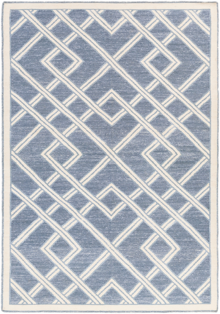 BTN4004-1616 18 in. Brighton Modern Sample Area Rug - Navy, Denim & Ivory