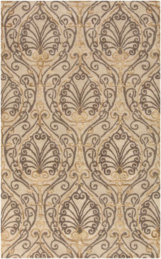 CAN2013-1616 18 in. Modern Classics Transitional Sample Area Rug - Taupe, Charcoal & Camel