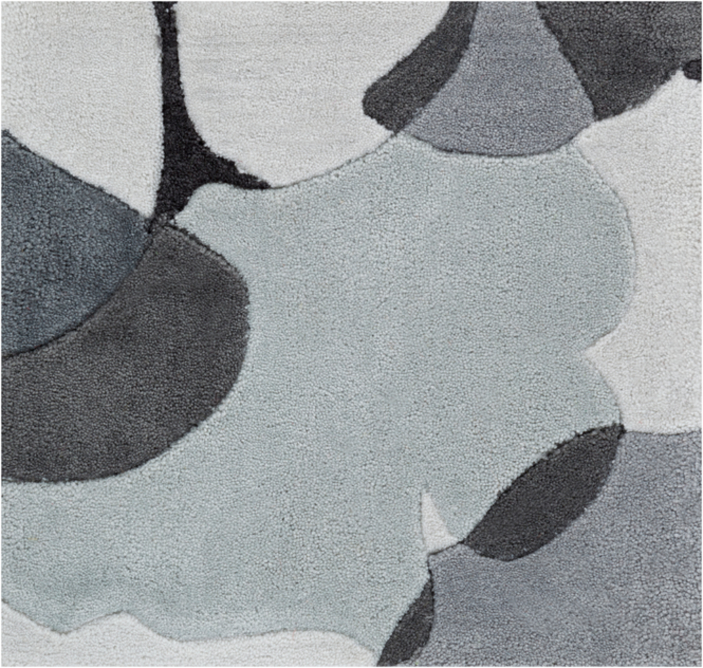 COS9172-1616 18 in. Cosmopolitan Transitional Sample Area Rug - Medium Gray, Ivory & Light Gray