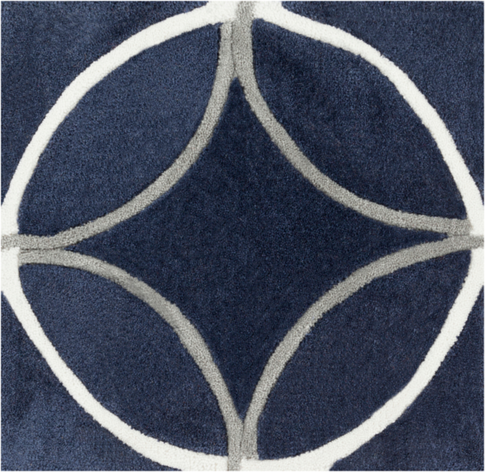 COS9190-1616 18 in. Cosmopolitan Transitional Sample Area Rug - Navy, White & Medium Gray