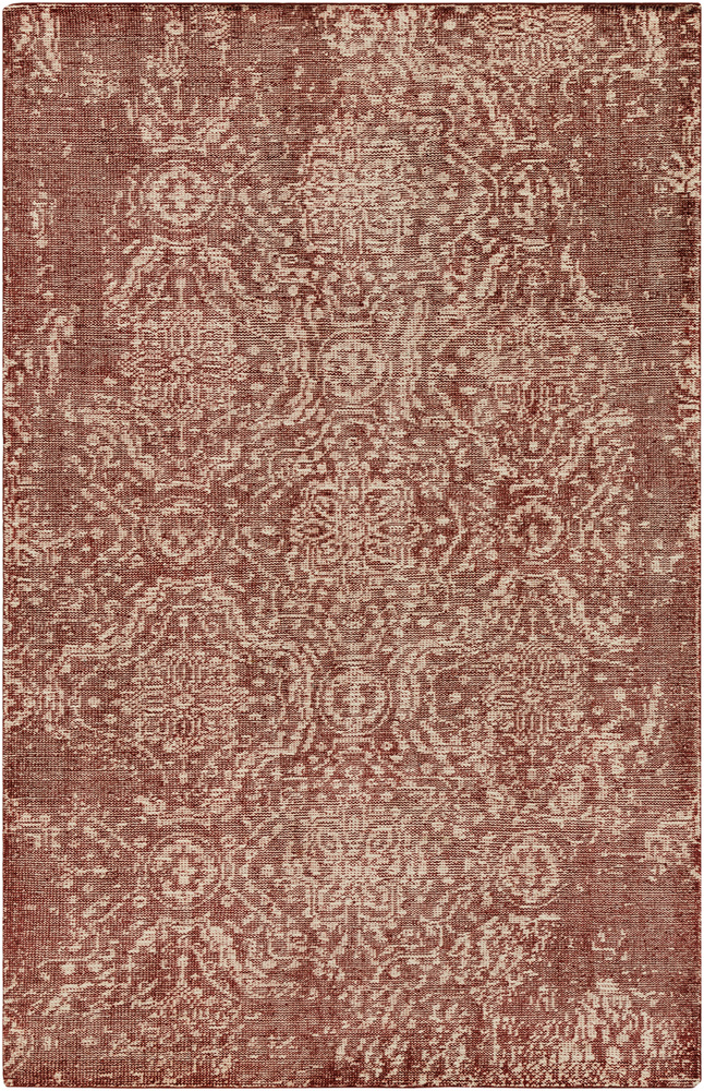 HOO1011-1616 18 in. Hoboken Transitional Sample Area Rug - Dark Red, Ivory