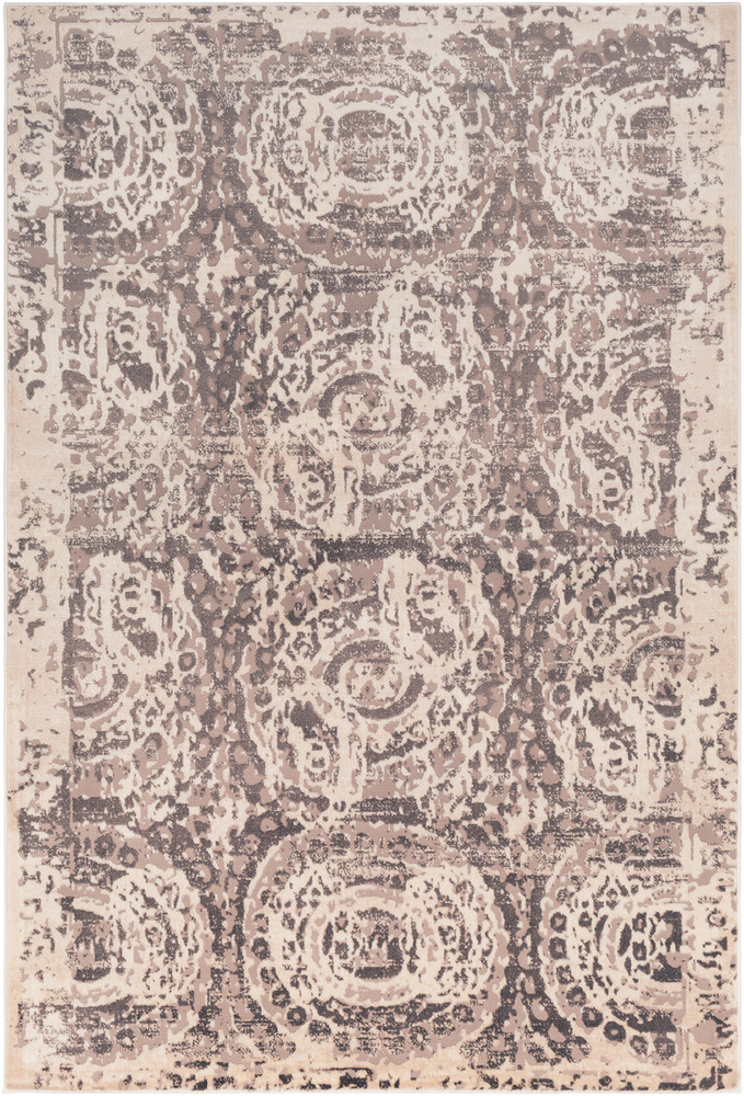 ASM2310-1616 18 in. Asia Minor Transitional Sample Area Rug - Dark Brown, Camel & Cream