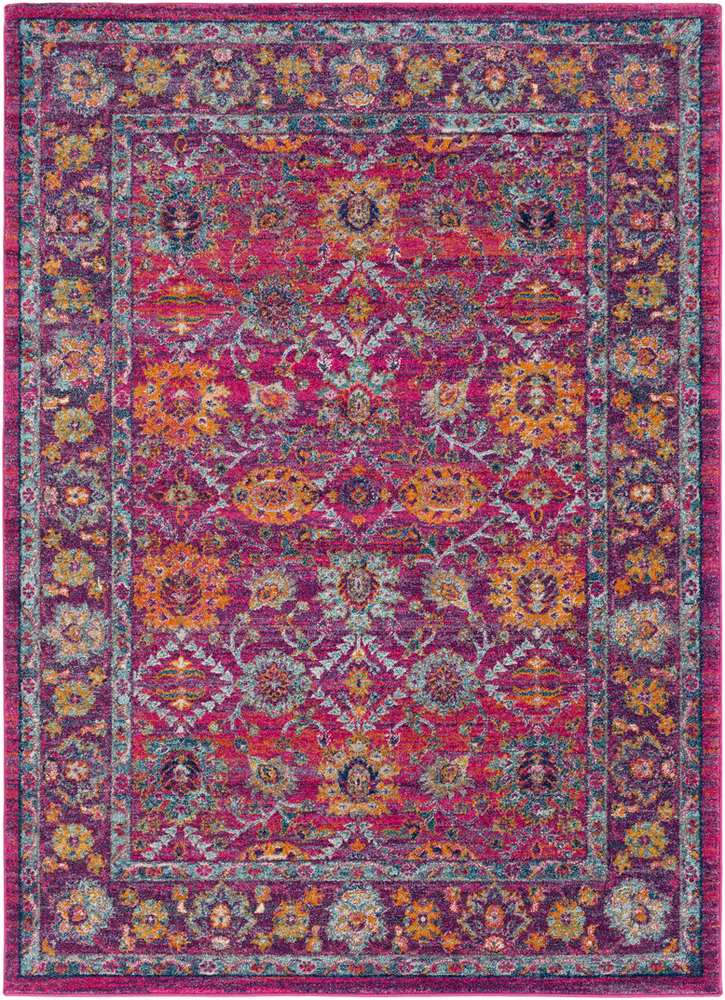 M5330-1616 18 in. Mystique Solid & Border Hand Loomed Area Rug - Teal
