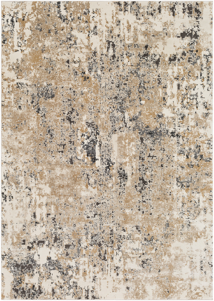 QTZ5024-1616 18 in. Quartz Modern Sample Area Rug - Medium Gray, Black