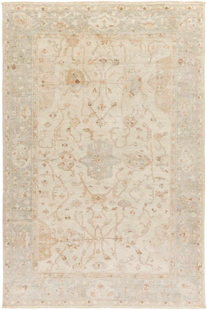 HAP1023-1616 18 in. Harput Updated Traditional Sample Area Rug - Teal, Dark Blue & Beige
