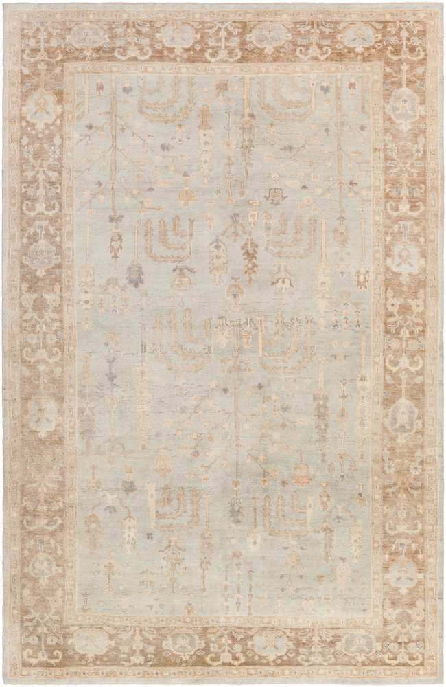 HAP1024-1616 18 in. Harput Updated Traditional Sample Area Rug - Charcoal, Light Gray & Beige