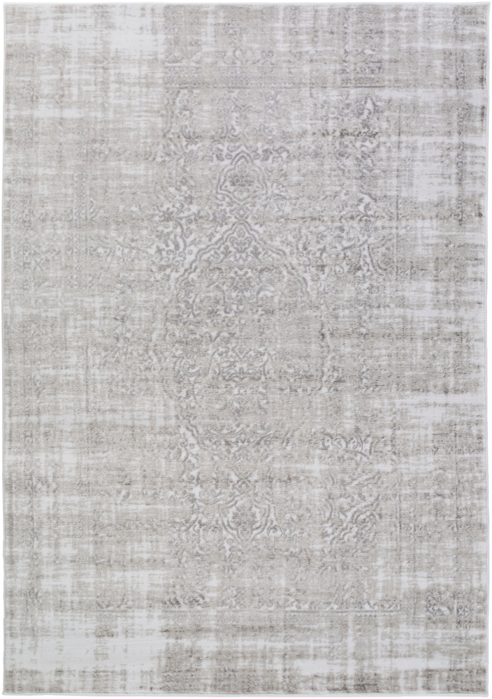 NVA3025-1616 18 in. Nova Updated Traditional Sample Area Rug - Medium Gray, Ivory
