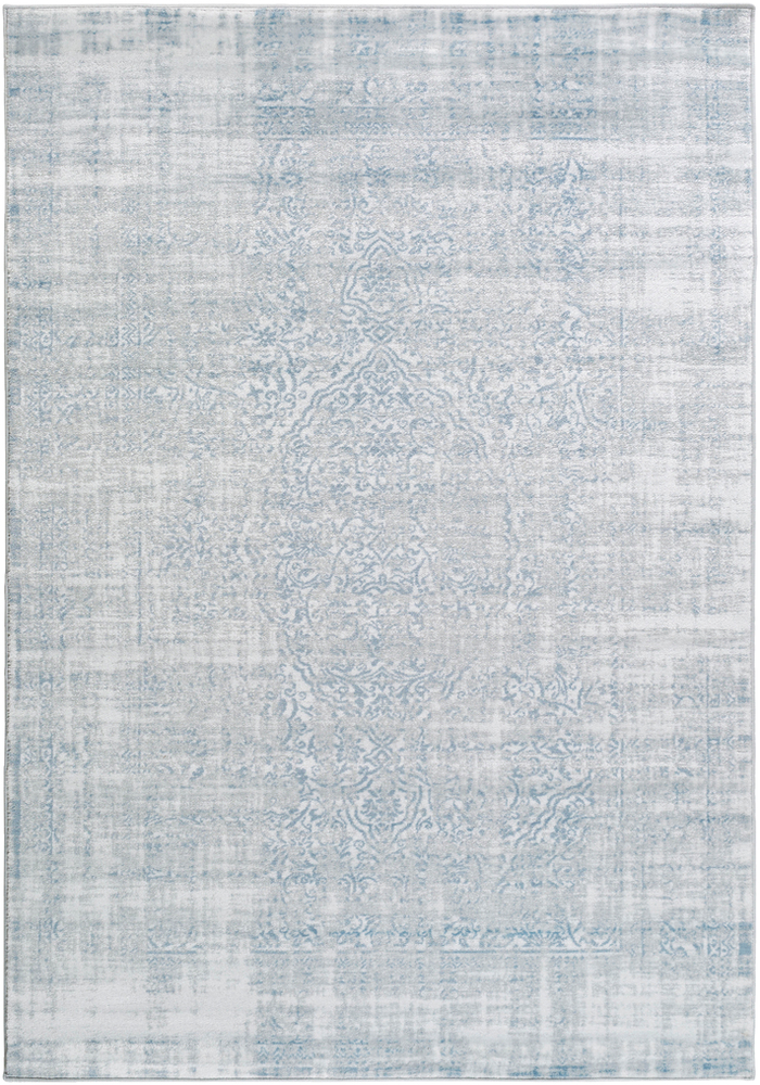 NVA3028-1616 18 in. Nova Updated Traditional Sample Area Rug - Denim, Ivory