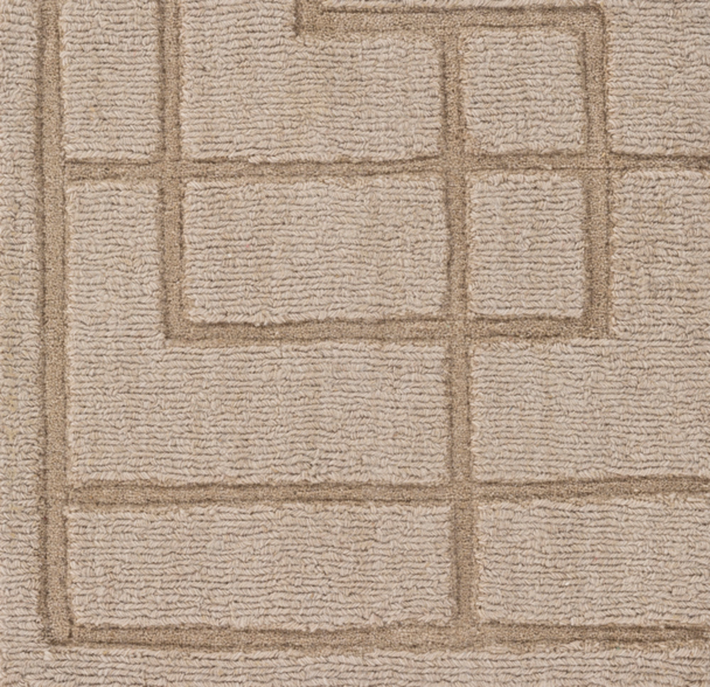 M5441-1616 18 in. Mystique Solid & Border Sample Area Rug - Ivory