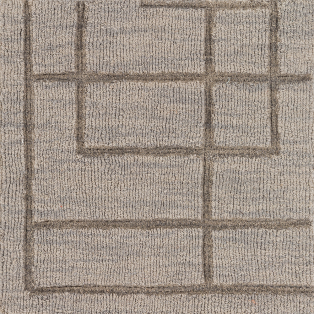 M5442-1616 18 in. Mystique Solid & Border Sample Area Rug - Medium Gray