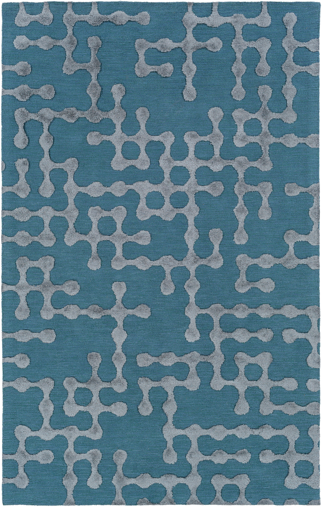 GBL2007-1616 18 in. Gable Modern Sample Area Rug - Bright Blue, Sage