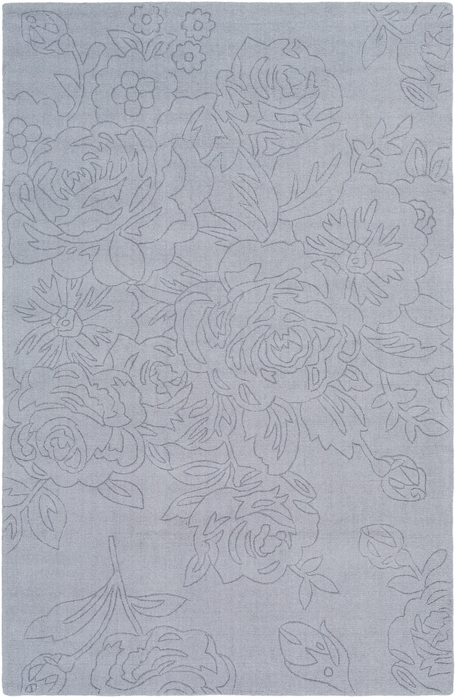 ASL1015-1616 18 in. Ashlee Solid & Border Sample Area Rug - Light Gray