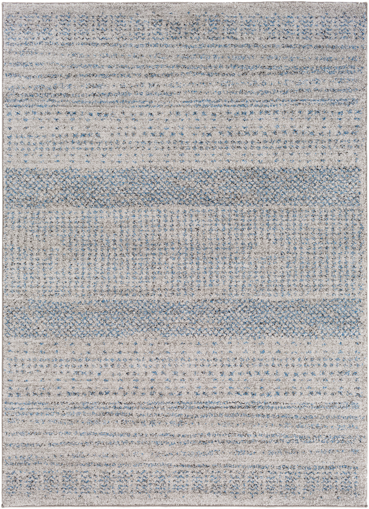 FOW1006-1616 18 in. Fowler Shag Sample Area Rug - Medium Gray, Bright Blue & Black
