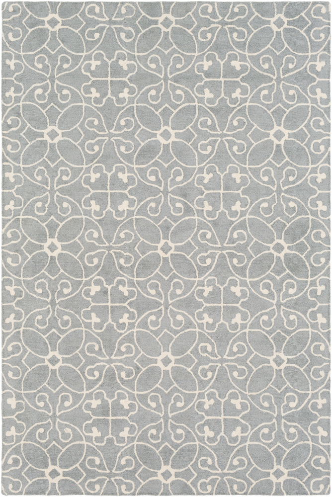 SCT1008-1616 18 in. Scott Transitional Sample Area Rug - Medium Gray, Cream
