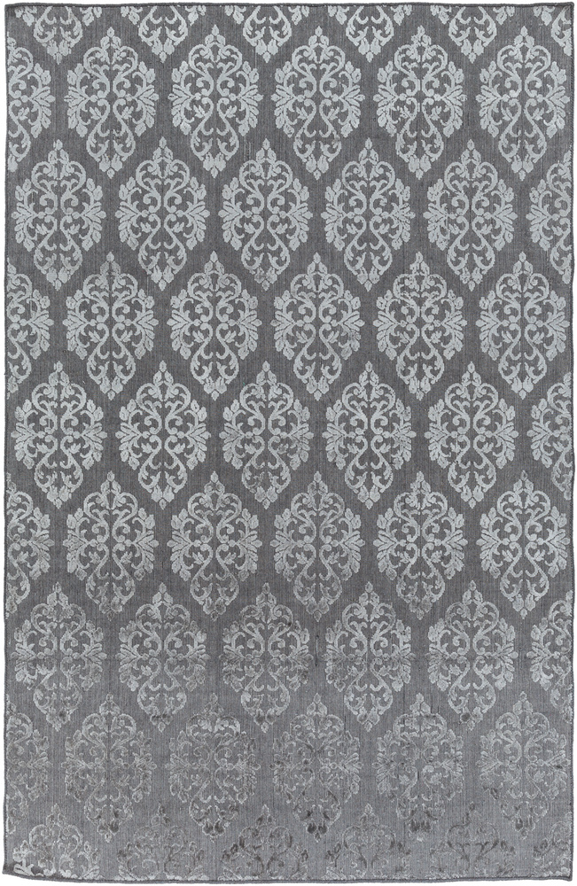 TDL1022-1616 18 in. Tidal Solid & Border Sample Area Rug - Medium Gray