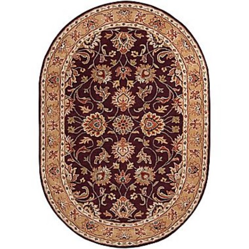 Picture of Livabliss CAE1024-69OV Caesar Rug- 100% Wool- Hand Tufted- Plum/Gold/Red/Sage/Dark Green/Brown- 6&apos;X9&apos; OVAL