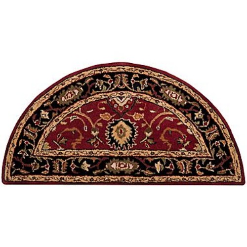 CAE1031-24HM Caesar Rug- 100% Wool- Hand Tufted- Red/Black/Olive/Gold/Rust/Tan- 2'X4' HEAR
