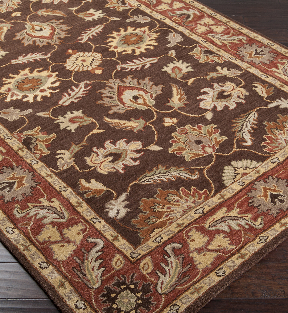 CAE1036-69OV Caesar Rug- 100% Wool- Hand Tufted- Chocolate/Rust/Gold /Beige/Tan/Taupe- 6'X9' OVAL