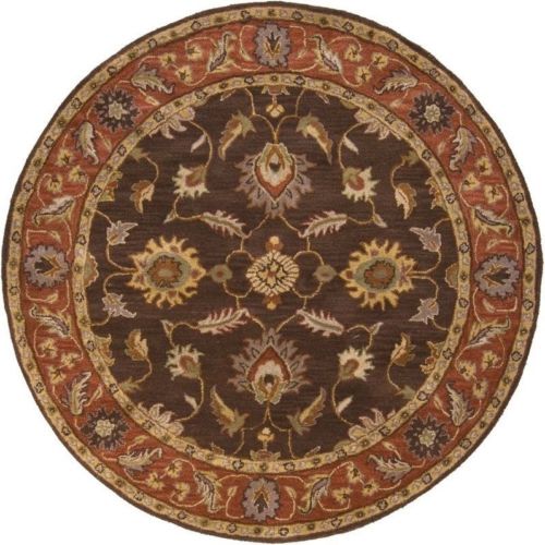 Picture of Livabliss CAE1036-6RD Caesar Rug- 100% Wool- Hand Tufted- Chocolate/Rust/Gold /Beige/Tan/Taupe- 6&apos; ROUND