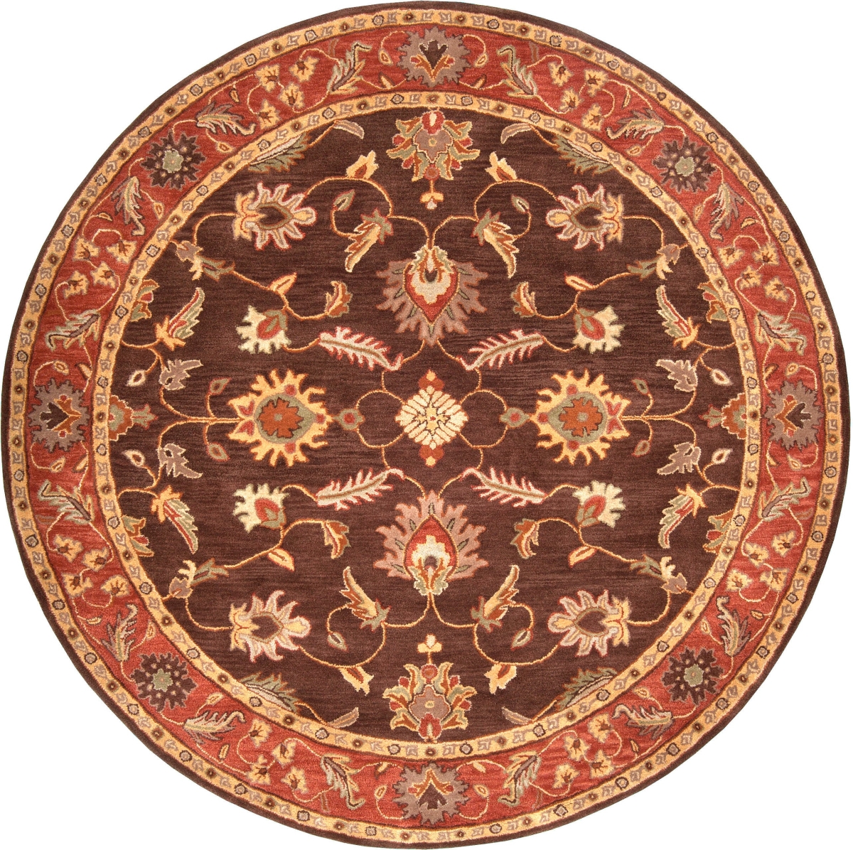 Picture of Livabliss CAE1036-8RD Caesar Rug- 100% Wool- Hand Tufted- Chocolate/Rust/Gold /Beige/Tan/Taupe- 8&apos; ROUND