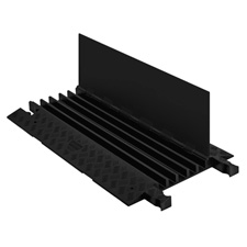 Picture of Checkers Safety Group GD5X125-B-B 3 ft. Guard Dog 5 Channel Cable Protector with Black Lid & Ramp