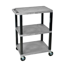 Picture of H Wilson WT34GYS 34 in. High Gray Tuffy Utility Cart - 3 Shelves