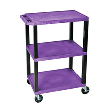 Picture of H Wilson WT34PS 34 in. High Purple Tuffy Utility Cart - 3 Shelves