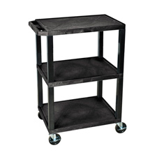 Picture of H Wilson WT34S 34 in. High Black Tuffy Utility Cart - 3 Shelves