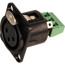 NC3FD-SCREW Female Chassis Mount XLR to Screw Terminal