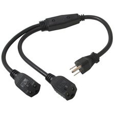 CTX-29802 14 in. 16 AWG 1-to-2 Power Cord Splitter