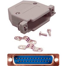 DB25M-PH 25-Pin HD Male D-Sub Connector with Plastic Hood
