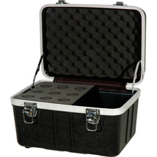 Grundorf ABS-MC09C Microphone Case - Holds 9 Mics with Storage Compartment