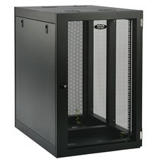 18U Wall Mount Rack Enclosure Cabinet Side Mount - Black