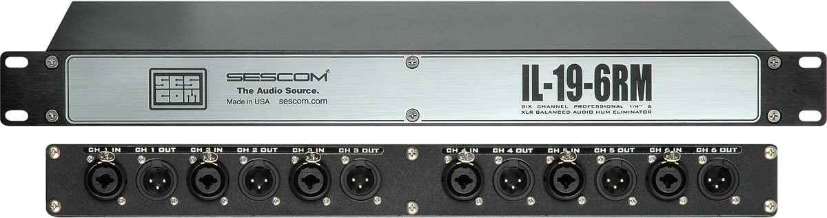 IL-19-6RM 6-Channel In-Line Rackmount Isolation Hum Eliminator