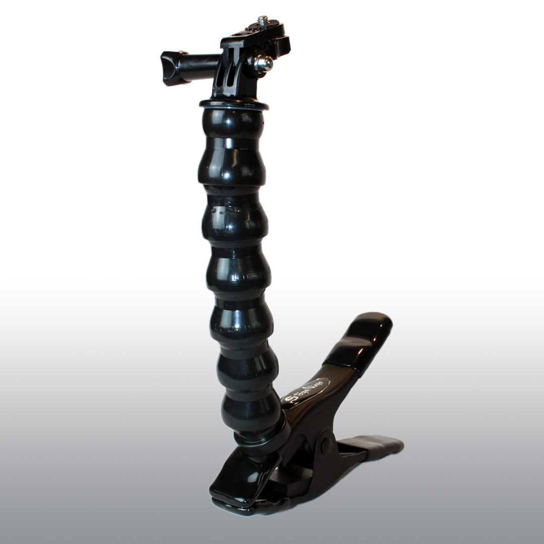 Camera & Recording Device Stand with Gooseneck on Steel Clamp