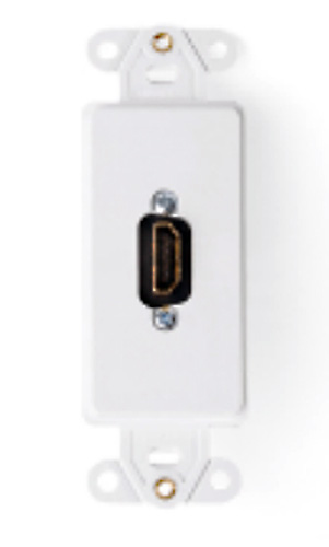 LEV-41647-W Decora Insert with HDMI Feedthrough QuickPort Connector with Single Gang, White
