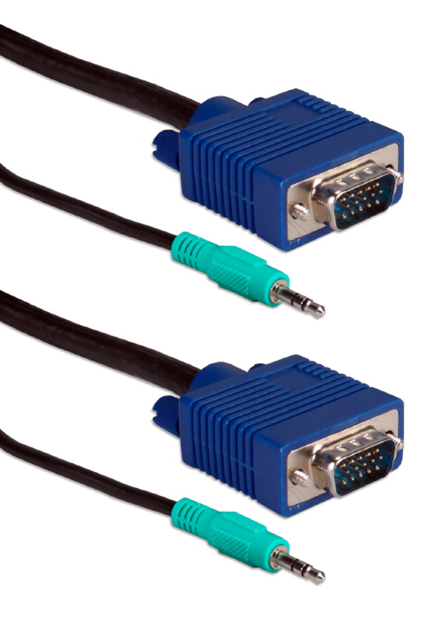 TN-UTHD15A-03 Ultra Thin HD15 VGA & UXGA Tri-Shield Cable with Audio - 3 ft.