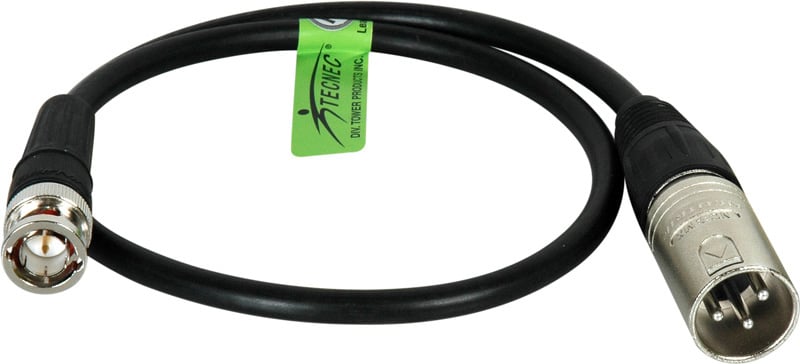 XLM-B-6 Premium Quality XLRM to BNCM Cable for Time Code - 6 ft -  TecNec