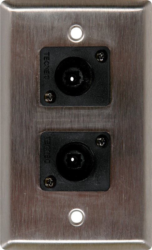 Picture of TecNec WPBA-1210 1 Gang Black Anodized Wall Plate with 2 Toslink Connector