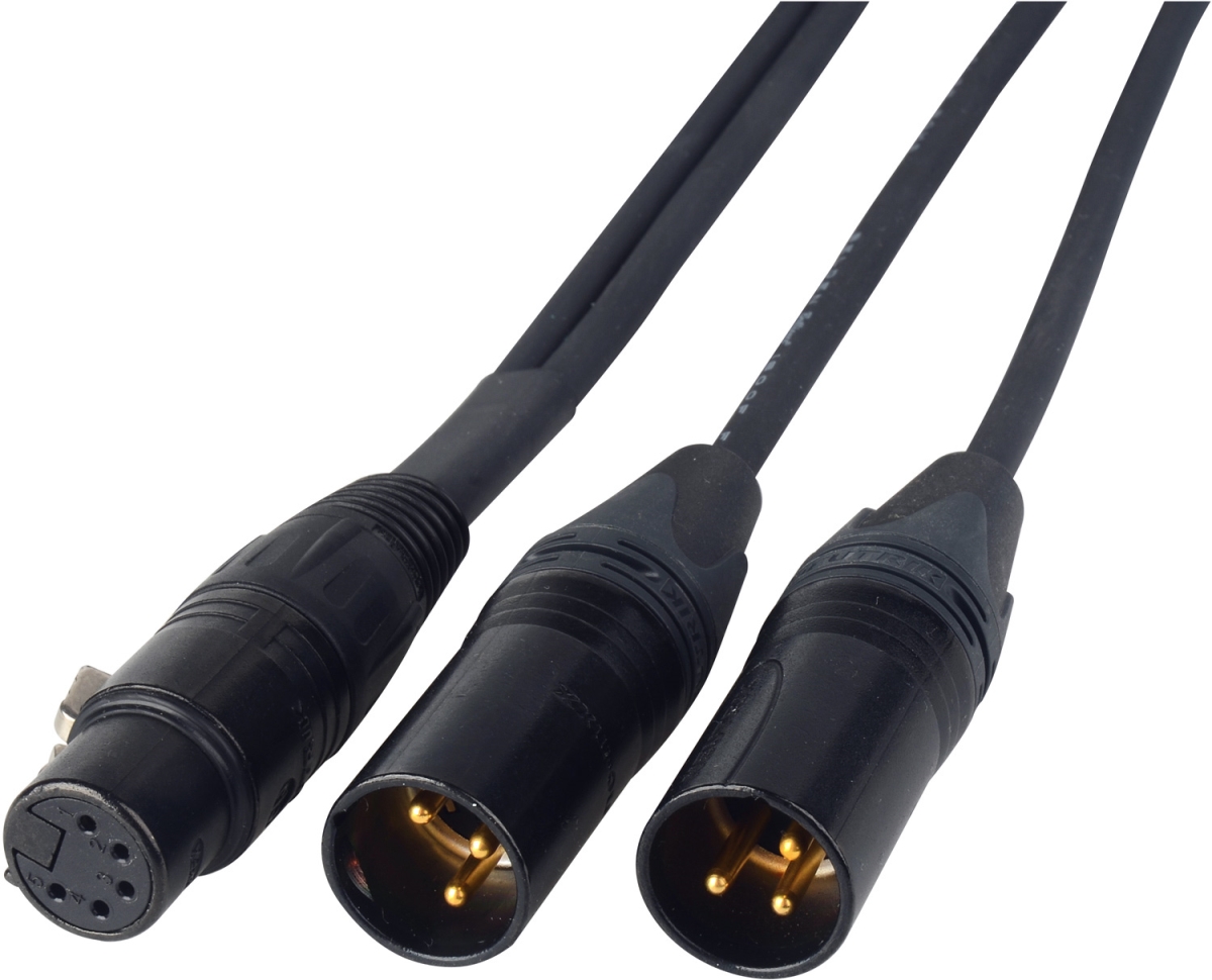 SD-AUD6-05 Sound Devices Audio Interface Cable -XLR-5F to 2 XLR-3M Balanced Line Out Cable- 5 ft.