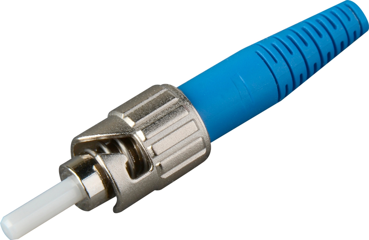 215-103-L2 Premium 125um Single Mode ST Fiber Connector with Black 3 mm Boot